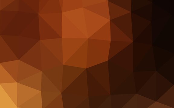 Dark Orange vector abstract mosaic pattern. Triangular geometric sample with gradient.  Triangular pattern for your business design.