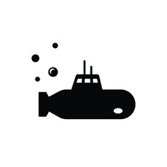 Submarine icon vector isolated on white, logo sign and symbol.