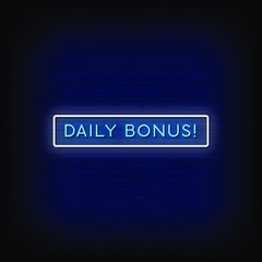 Fototapeta premium Daily Bonus Neon Signs Style Text Vector