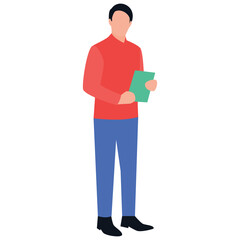 
Female entrepreneur worker flat icon design 
