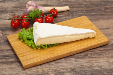 Brie cheese triangle served salad