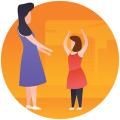
Mother care flat icon design
