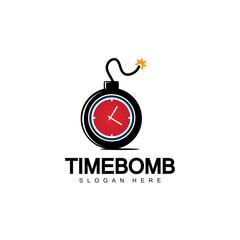 Time bomb logo vector icon ilustration design template