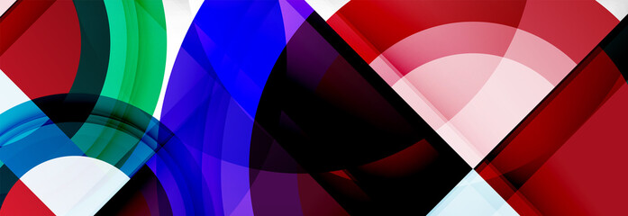 Round shapes, triangles and circles. Modern abstract background