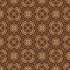 Modern flower pattern with brown color design for typical of traditional Javanese batik.