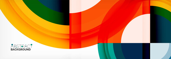 Round shapes, triangles and circles. Modern abstract background