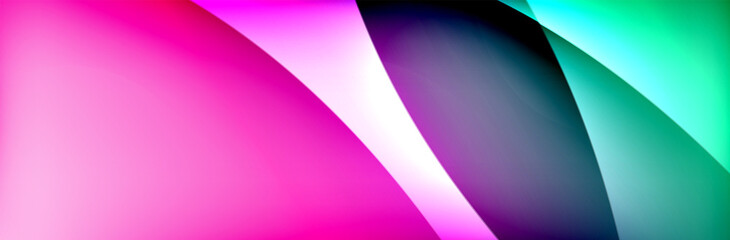 Fluid gradient neon color waves, vector abstract background