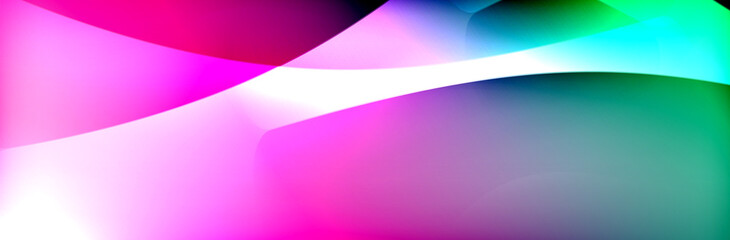 Fluid gradient neon color waves, vector abstract background