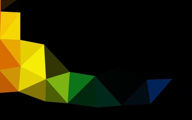 Dark Multicolor, Rainbow vector blurry triangle template. A sample with polygonal shapes. Brand new style for your business design.