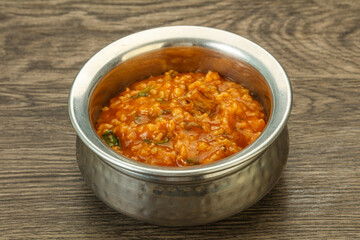 Traditional Georgian Kharcho soup with meat