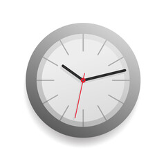 Wall clock face watch icon vector isolated clipart, modern realistic timepiece time dial object