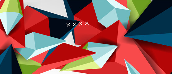 3d low poly abstract shape background vector illustration