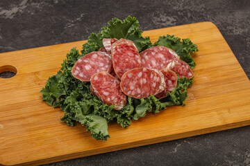 Iberian pork Fuet sausage slices