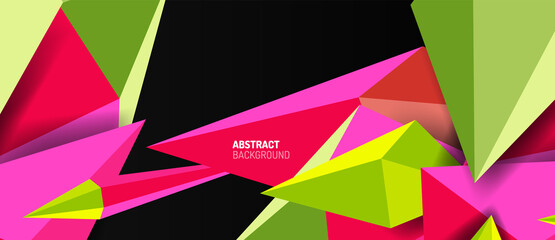 3d low poly abstract shape background vector illustration