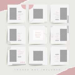 social media puzzle frame grid post template for fashion sale promotion Premium Vector