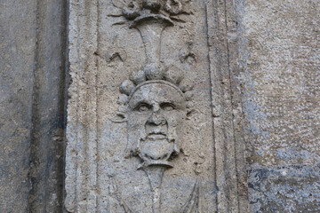 image of a man, decoration on a stone wall