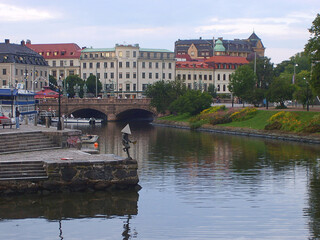 Canal in the historic centre of Gothenburg, Sweden