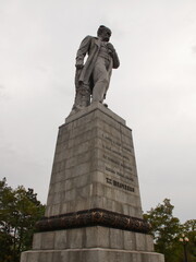 Dnipro, Ukraine - September 29, 2020: view on the monument of famous ukrainian poet Teras Shevchenko