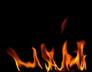 Flames on black background