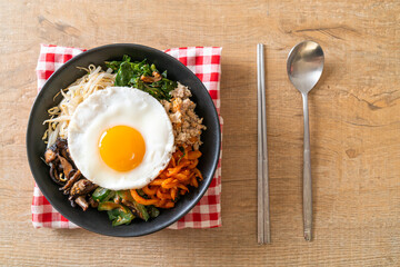 Korean spicy salad with rice - traditionally Korean food, Bibimbap