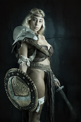 Fototapeta na wymiar woman gladiator