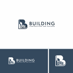 Building logo design. Real estate icon logotype construction vector