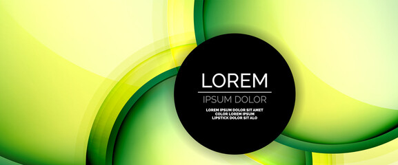Naklejka premium Circles and bubbles abstract background. Fluid liquid round shapes for web banner, app or poster