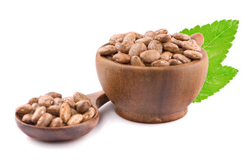 Pile of pinto beans an isolated on white background