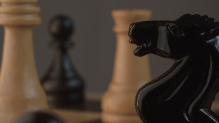 Wooden classic chess pieces