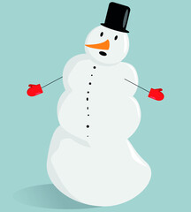 cute winter snowmen for design, posters, websites
