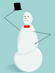 cute winter snowmen for design, posters, websites