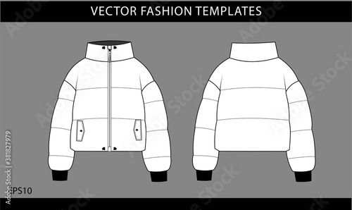 Lightweight Puffer Jacket Winter Jacket Isolated Technical Vector Sketch  Activewear Poster | Activewe-didaku