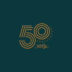 50 years anniversary pictogram vector icon, 50th year birthday logo label. - obrazy, fototapety, plakaty