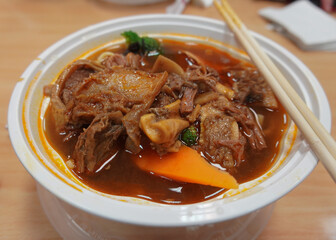 Beef noodles that look delicious