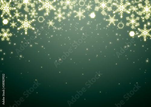 クリスマス 雪の結晶 背景 フレーム イラスト 緑 Background Poster Backgrou Necology