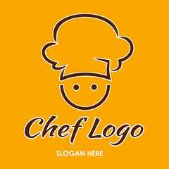 Chef hat cap concept logo design vector