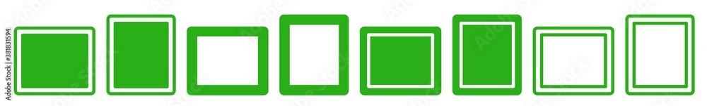 Canvas Prints frame icon green | frames illustration | rectangle symbol | label emblem logo box | button sign | is