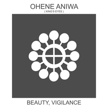 vector icon with african adinkra symbol Ohene Aniwa. Symbol of beauty and vigilance