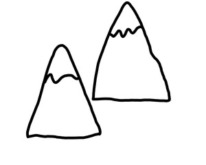 Child's drawing, mountains