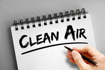 Text note - Clean Air, health concept on notepad