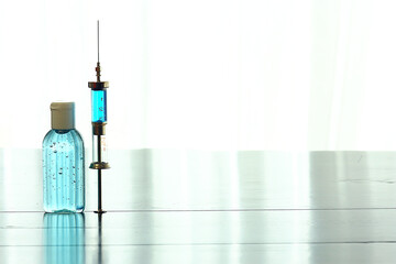 vintage syringe medicine, concept vaccine, injection, drug