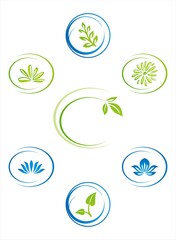 colourful nature icons, Eco friendly business logo design	