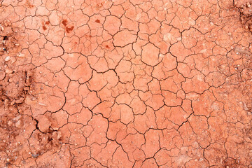 Dry, cracked ground into the dry season. Global warming and climate change.