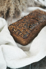 Traditional rectangular rye bread
