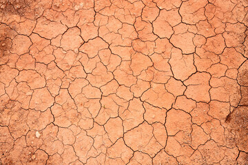 Dry, cracked ground into the dry season. Global warming and climate change.