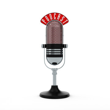 Microphone Podcast White