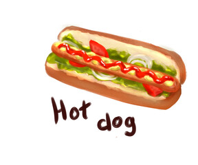 Tasty fresh hot dog meal