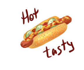 Hot and tasty hot dog