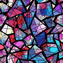 Fototapeta premium Seamless mosaic art pattern. Collage with broken mosaic. Vector image.