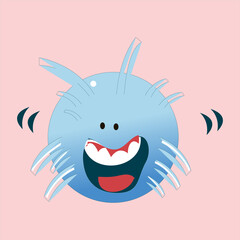 Funny cartoon jelly round characters, vector illustration, funny creatures kit for game design